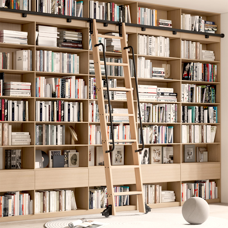 Rolling Library Ladder Hardwar - огляд і ціна Woodworking Lofts