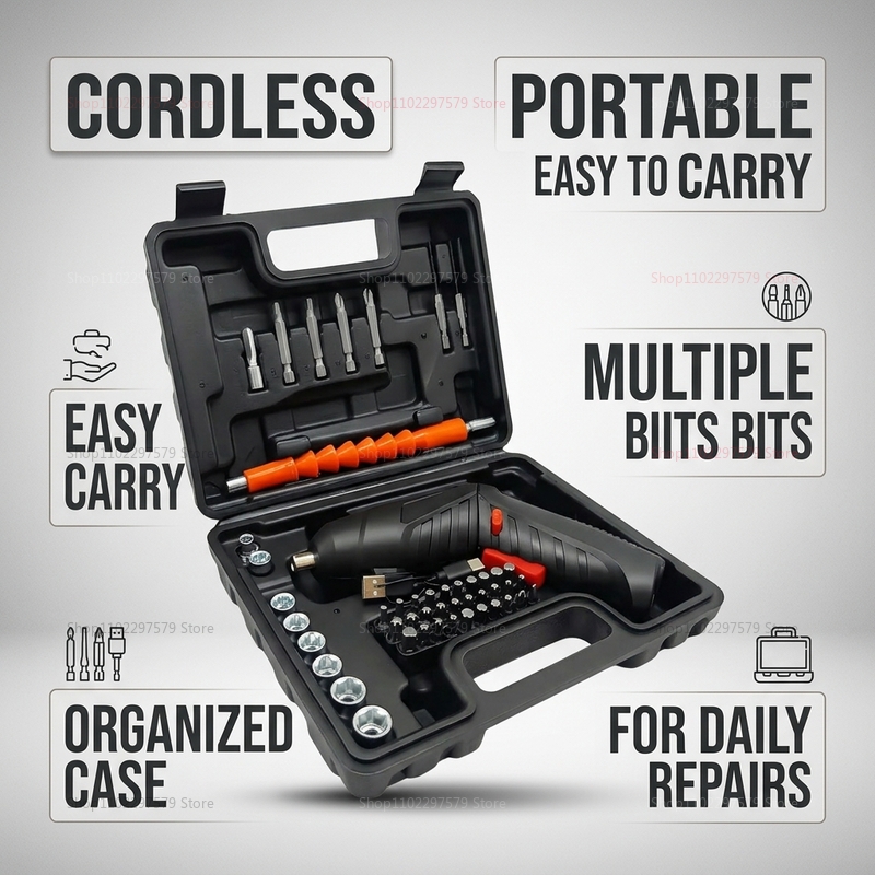 47Pcs Rechargeable Electric Sc - огляд і ціна Woodworking Essential Tools