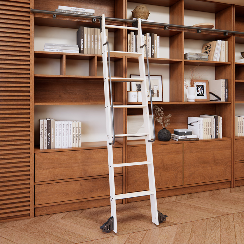 Rolling Library Ladder Hardwar - огляд і ціна Woodworking Lofts