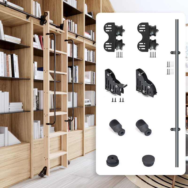 Rolling Library Ladder Hardwar - огляд і ціна Woodworking Lofts